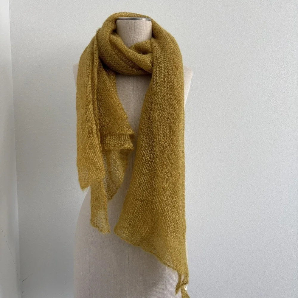 Cowgirl Blues Scarf Marigold Cashmere Silk Oversized Classic Knit South Africa